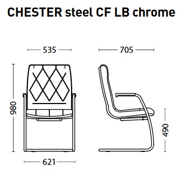 Крісло Честер CF LB steel Сhrome (Chester) Новий Стиль
